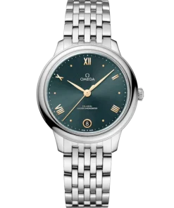 Omega De Ville Prestige 34 mm Green Dial Stainless Steel Bracelet 434.10.34.20.10.001