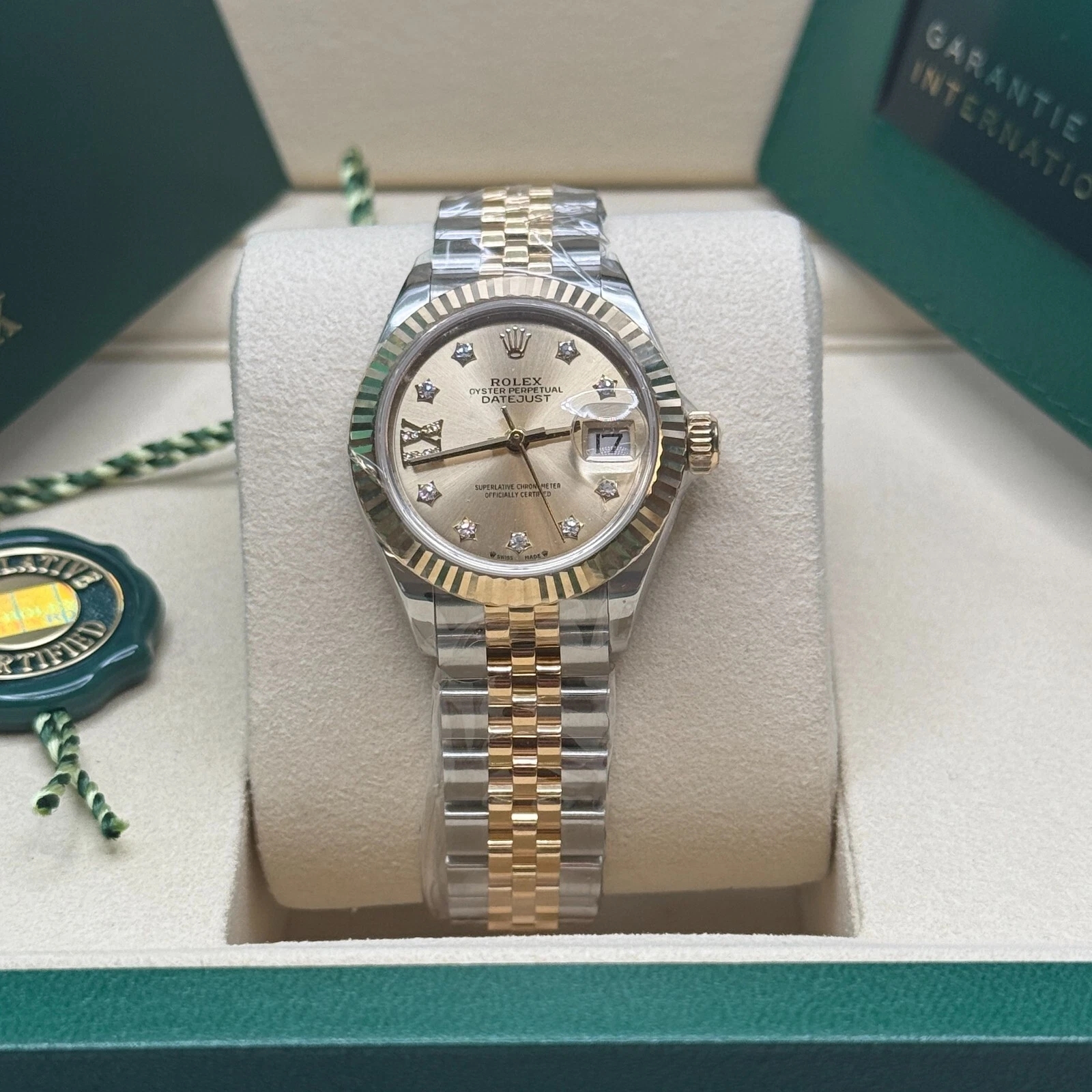 Rolex Lady-Datejust 28mm 279173 Champagne Diamond Dial Oyster Bracelet - Image 6