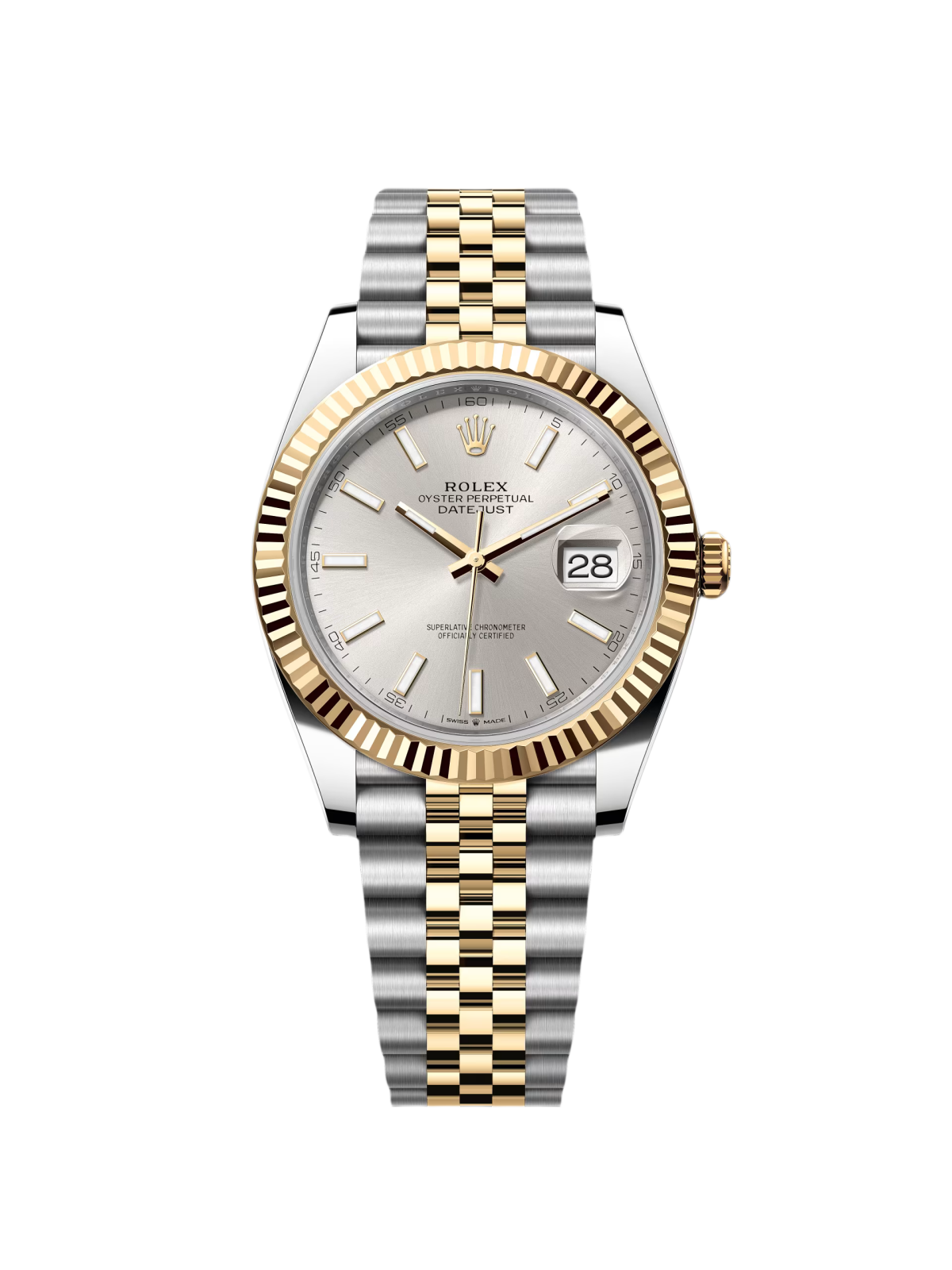 Rolex Datejust 41mm 126333 Silver Index Oyster Steel and Yellow Gold Mens Watch - Image 2