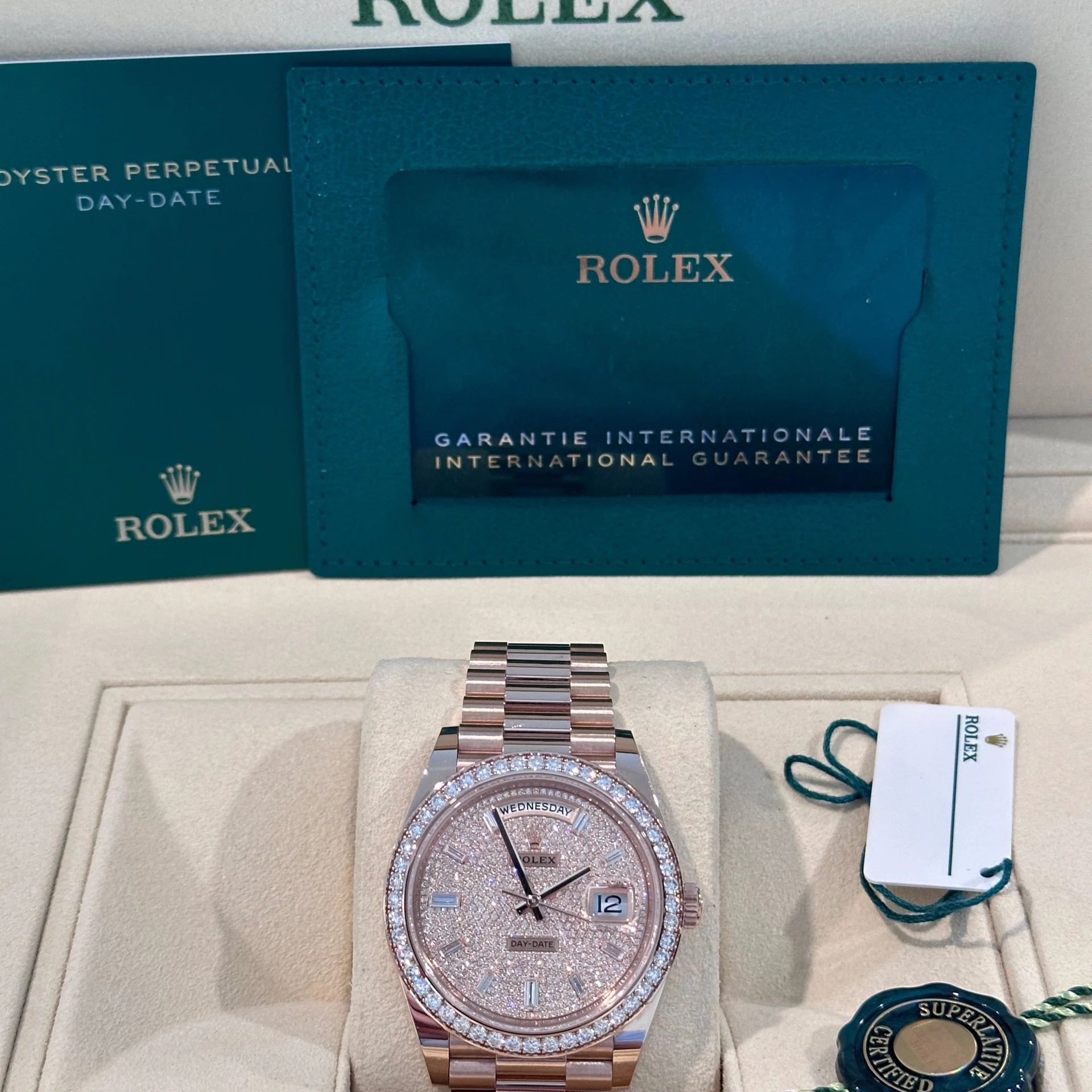 Rolex Day-Date 40mm Diamonds Paved Dial 228345rbr-0002 - Image 11