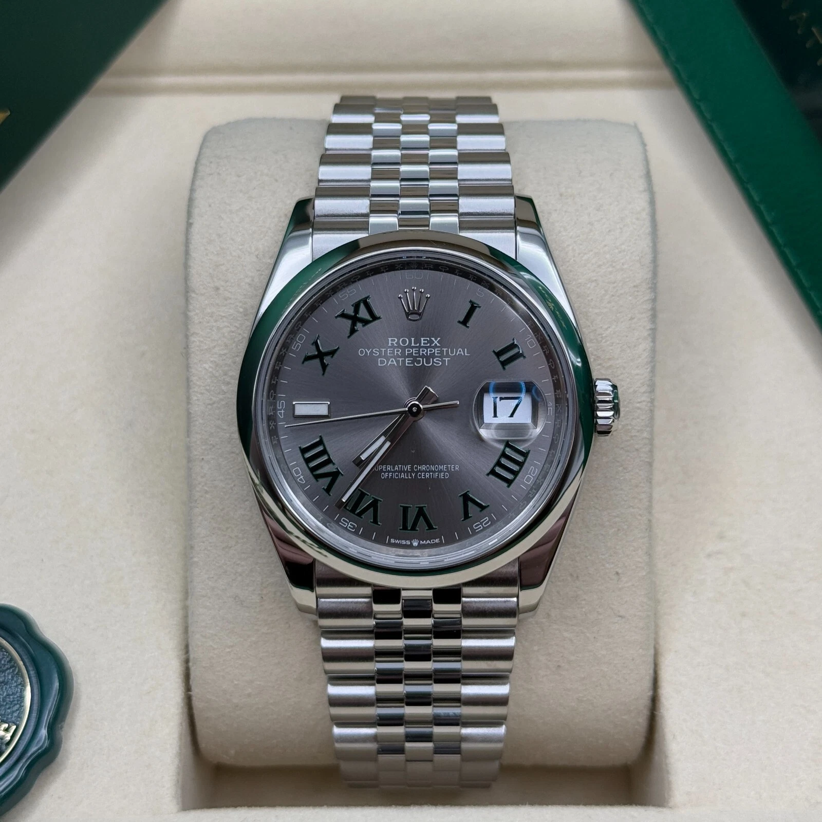 Rolex Datejust 36mm 126200 Oyster Perpetual Wimbledon Dial Jubilee Stainless Steel - Image 3