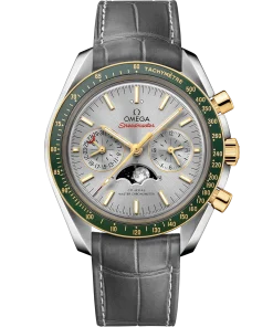 Omega Speedmaster Moonphase Grey Dial 44.25mm Stainless Steel 18k Yellow Gold Strap 304.23.44.52.06.001
