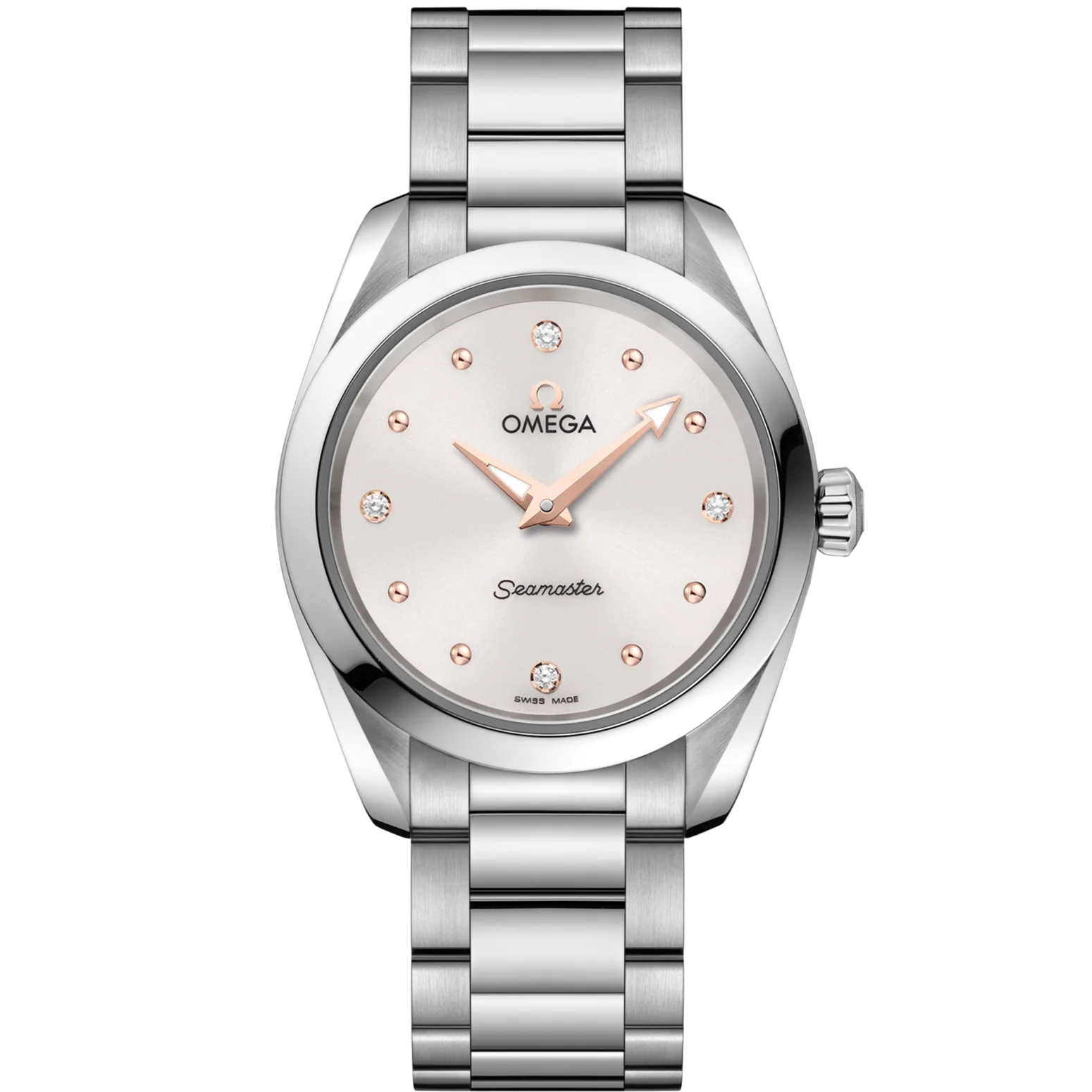 Omega Seamaster Aqua Terra 150M 28mm White Dial with Diamonds Stainless Steel Bracelet 220.10.28.60.54.001