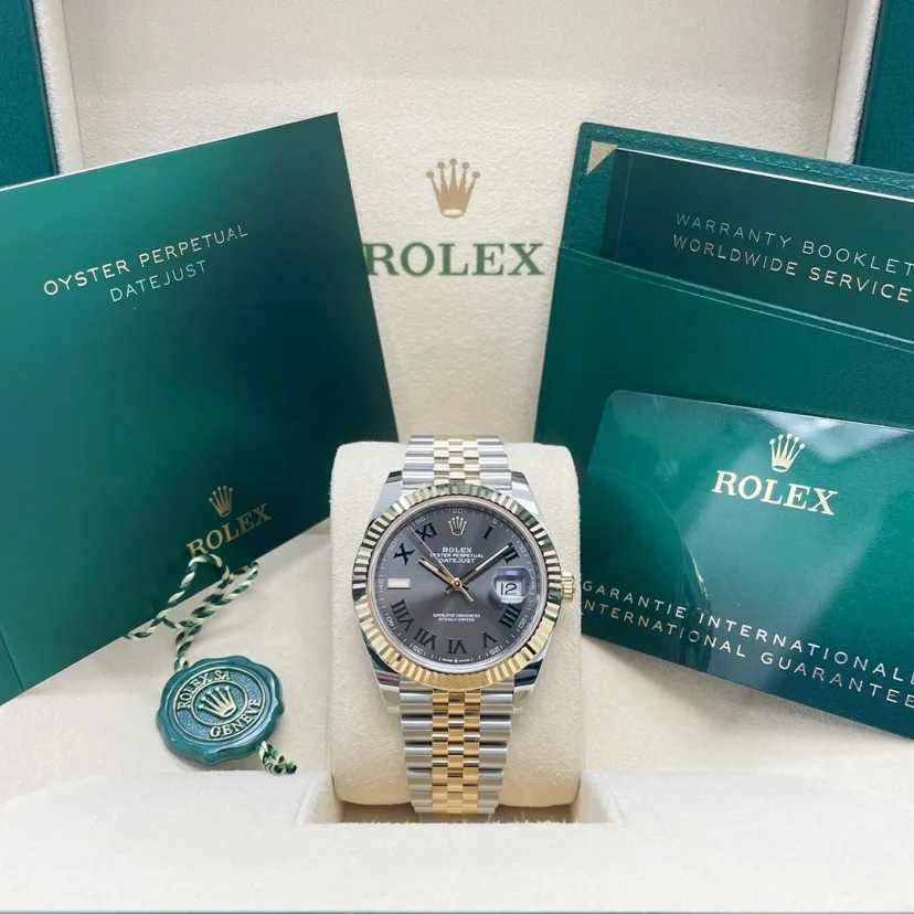 Rolex Datejust 41mm 126333 Two-Tone Yellow Gold Fluted Bezel "Wimbledon" Dial Oyster - Image 10