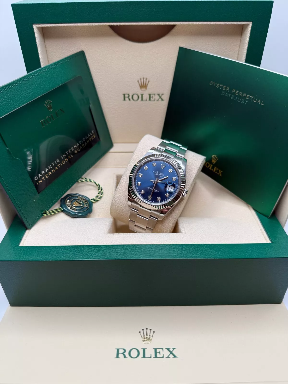 Rolex Datejust 41mm 126334 Blue Diamond Oyster Stainless Steel Mens Watch - Image 12