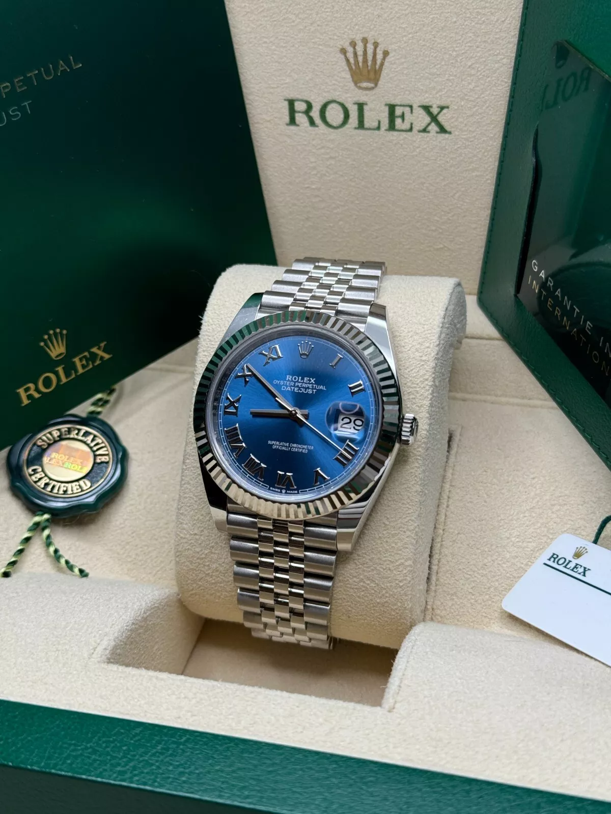 Rolex Datejust 41mm 126334 Blue Roman Oyster Stainless Steel Men's Watch - Image 5