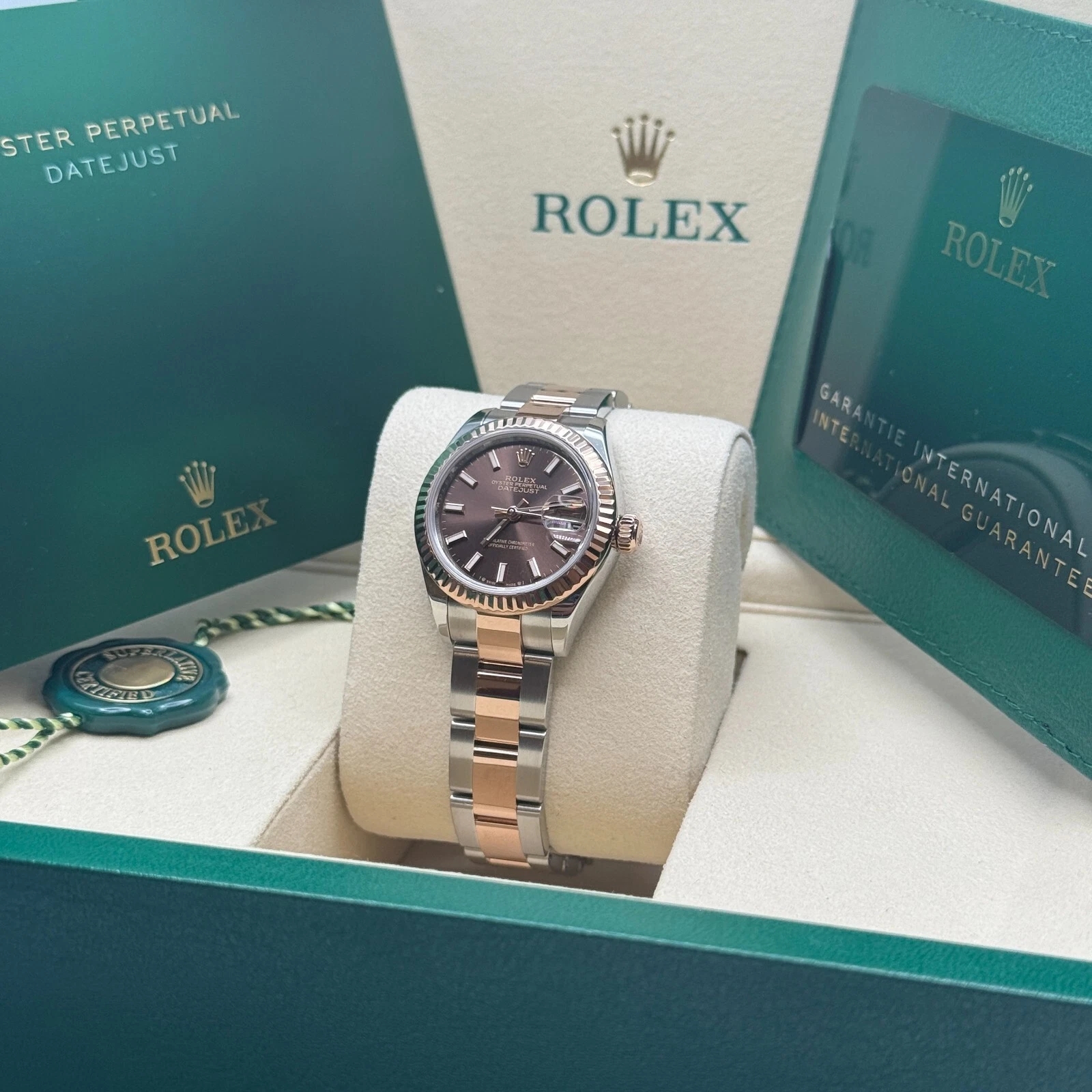 Rolex Lady-Datejust 28mm 279171 Chocolate Index Oyster Stainless Steel and Rose Gold - Image 5