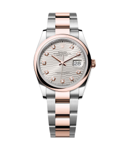 Alternative view of Rolex  Datejust 36mm 126201 Silver Fluted Motif Diamond Dial