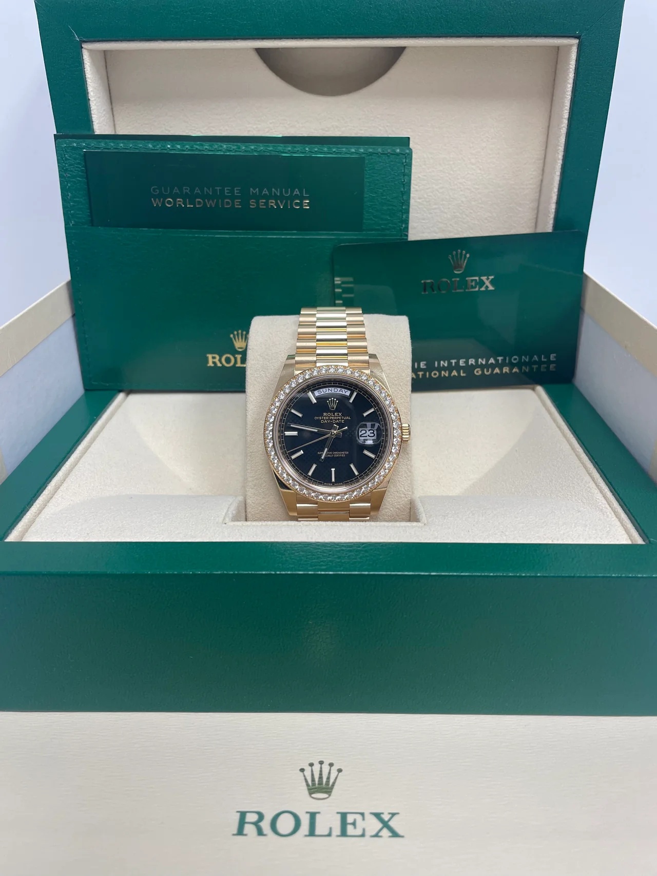 Rolex Day-Date 40mm Bright Black Dial President Watch 228348RBR-0043 - Image 8