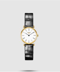 Longines Women's L4.209.2.11.2 La Grande Classique Black Leather Watch