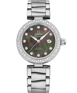 Alternative view of Omega De Ville Ladymatic 34mm Black Dial with Diamonds Stainless Steel Bracelet 425.35.34.20.57.004