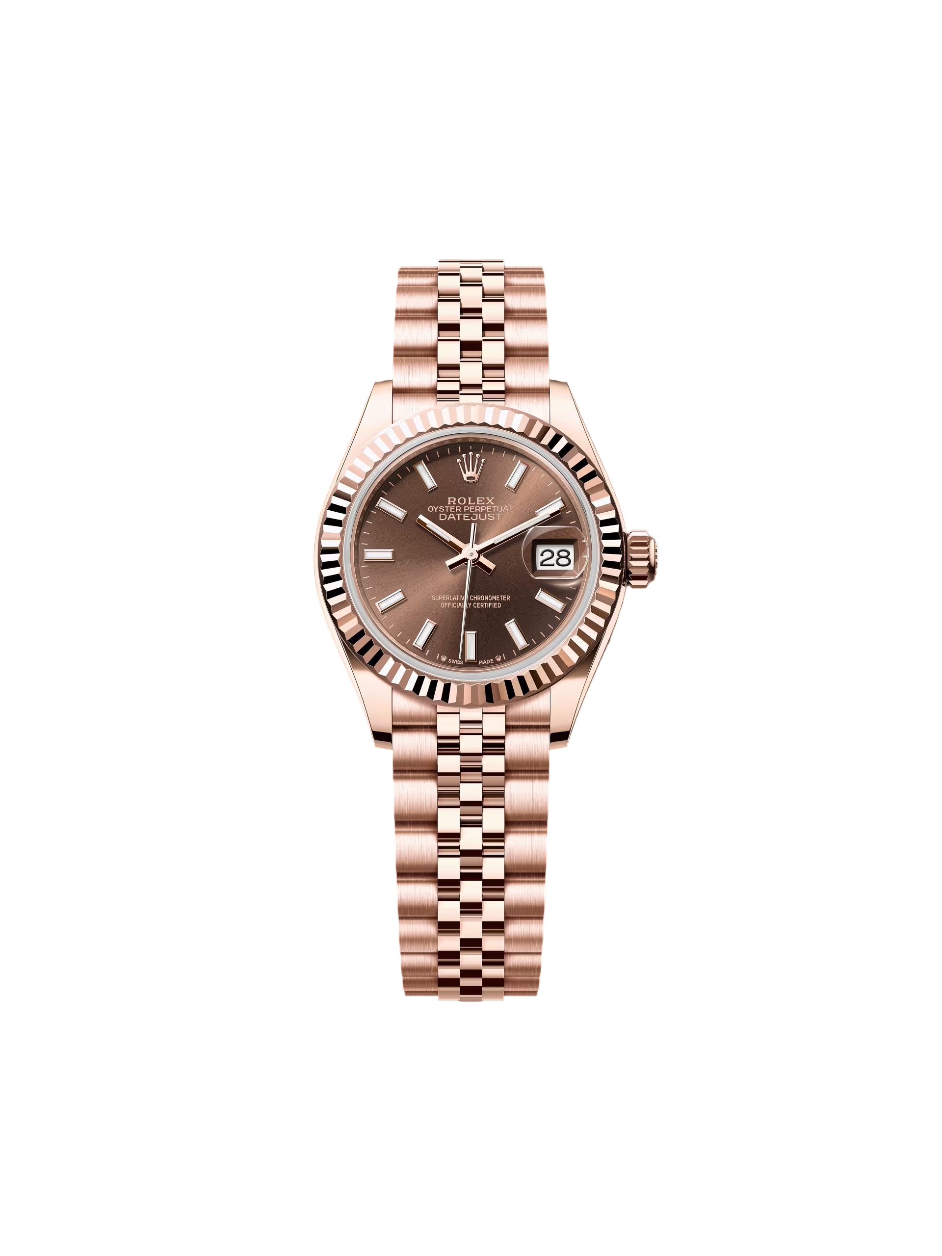 Rolex Lady-Datejust 28mm 279175 Chocolate Dial President Everose Gold - Image 2