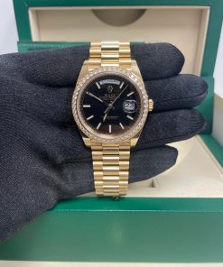 Alternative view of Rolex Day-Date 40mm Bright Black Dial President Watch 228348RBR-0043