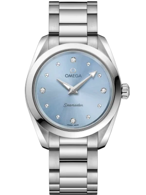Omega Seamaster Aqua Terra 150M 28mm Blue Dial with Diamonds Stainless Steel Bracelet 220.10.28.60.53.001