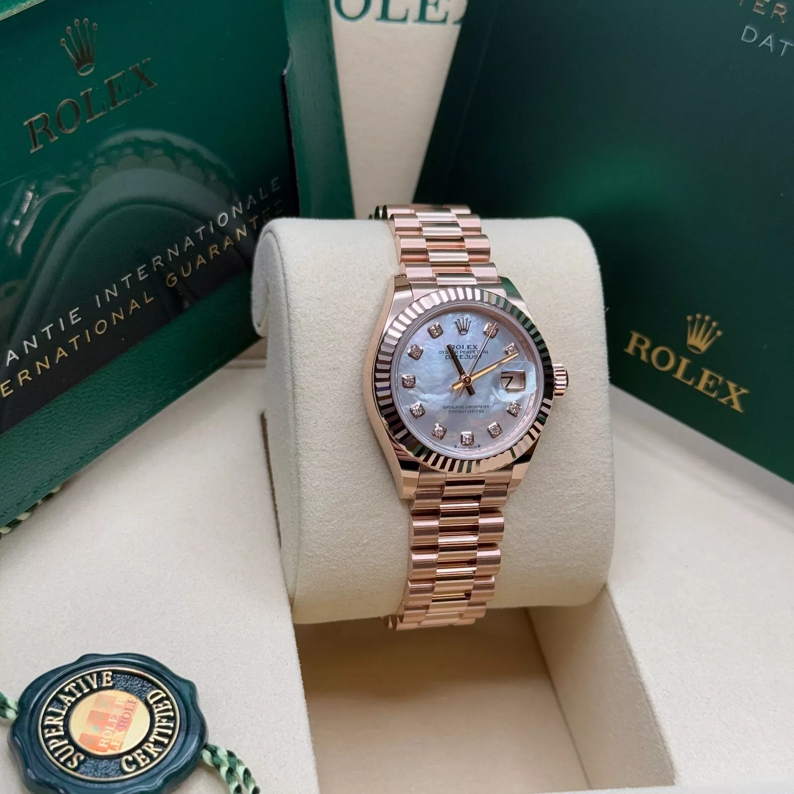 Rolex Lady-Datejust 28mm 279175 Mother-of-Pearl Dial President Everose Gold - Image 4