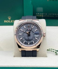 Alternative view of Rolex  Sky-Dweller 42mm Rose Gold Slate Dial Oysterflex - 336235