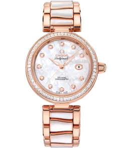 Omega De Ville Ladymatic 34mm White Dial with Diamonds Sedna™ 18k Rose Gold Bracelet 425.65.34.20.55.007