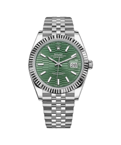 Alternative view of Rolex  Datejust 41mm 126334 Mint Green Fluted Motif Dial Oyster Bracelet