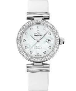 Omega De Ville Ladymatic 34mm White Dial with Diamonds Stainless Steel Strap 425.37.34.20.55.002