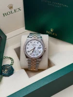 Rolex  Datejust 36mm 126281 Silver Palm Motif Diamond Dial Oyster Bracelet