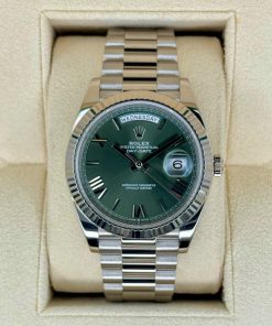 Alternative view of Rolex  Day-Date "President" 40mm White Gold Green Roman Dial - 228239