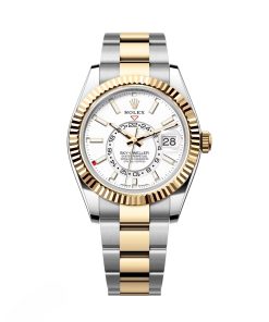 Rolex  Sky-Dweller 42mm 336933-0005 Two-Tone Yellow Gold White Dial Oyster