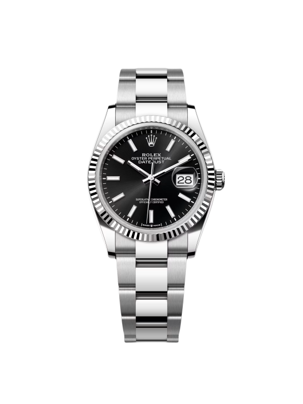 Rolex  Datejust 36mm 126234 Black Index Jubilee Stainless Steel Mens Watch