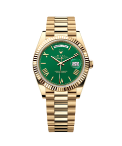 Rolex Day-Date "President" 40mm Yellow Gold Green Roman "Money" Dial - 228238