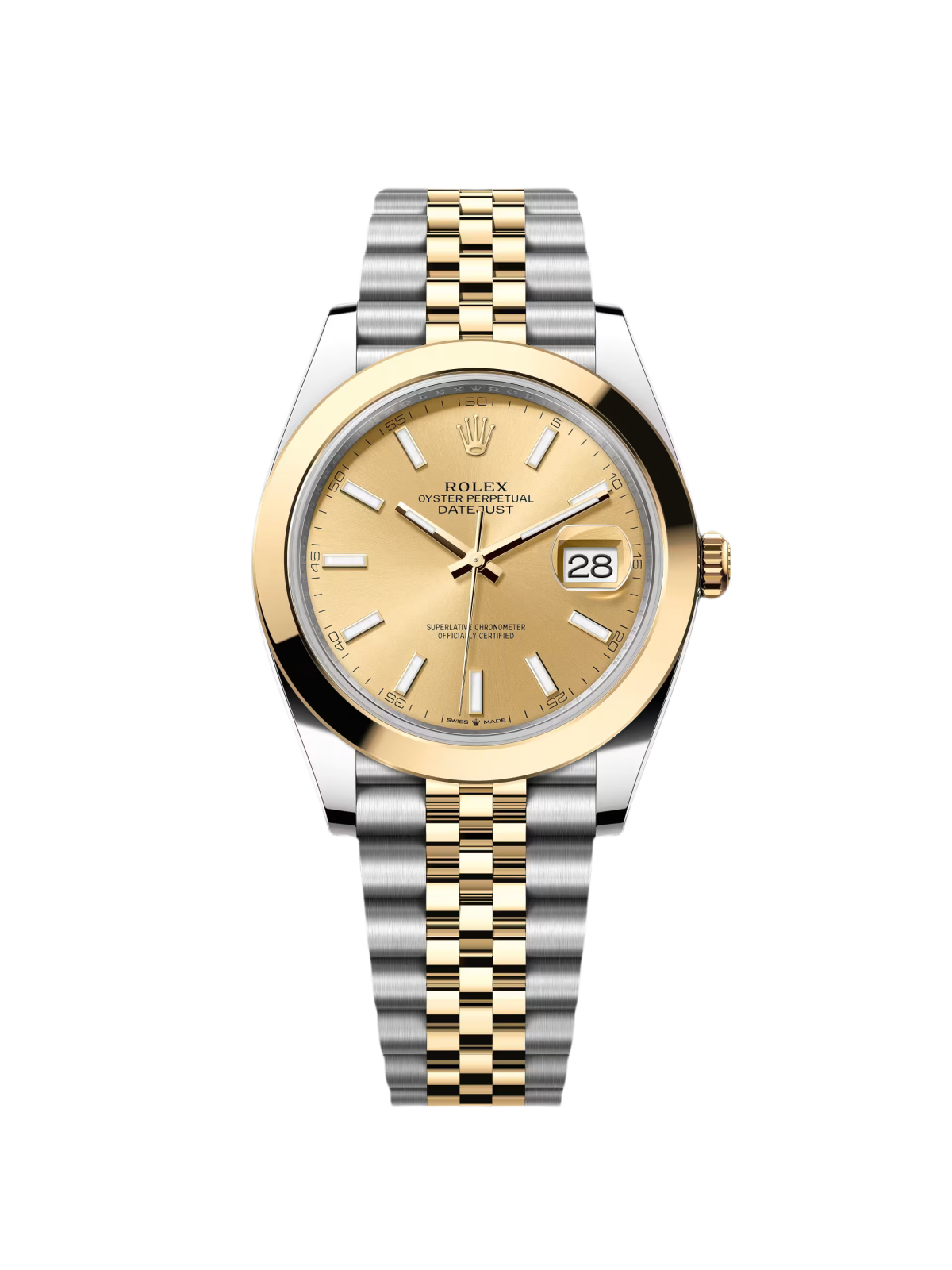 Rolex Datejust 41mm 126303 Champagne Index Oyster Steel and Yellow Gold Mens Watch - Image 2