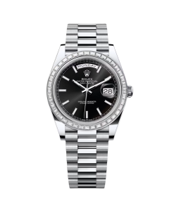 Rolex Day-Date 40mm 228396TBR-0024 Black Dial Diamond Bezel