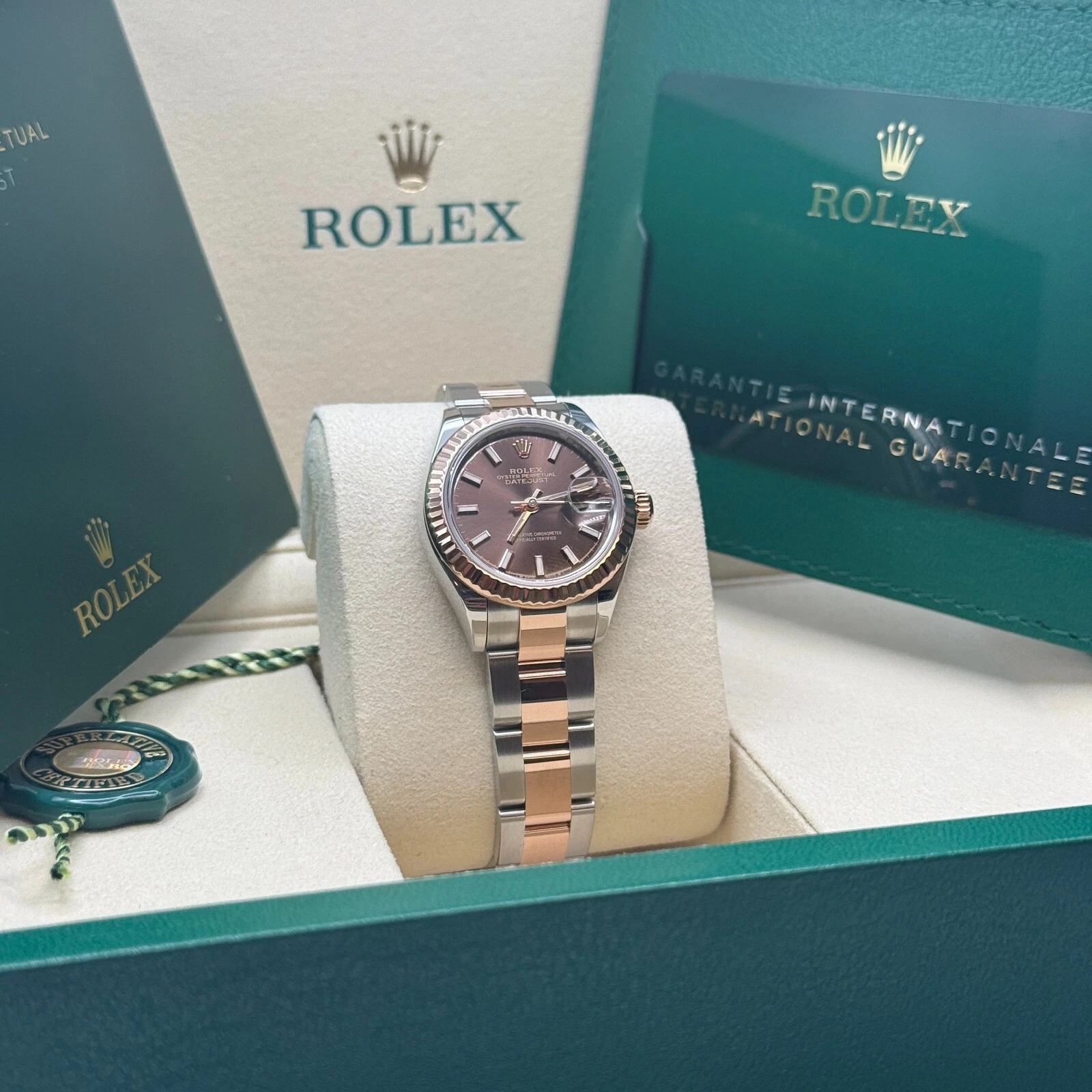 Rolex Lady-Datejust 28mm 279171 Chocolate Index Oyster Stainless Steel and Rose Gold - Image 4