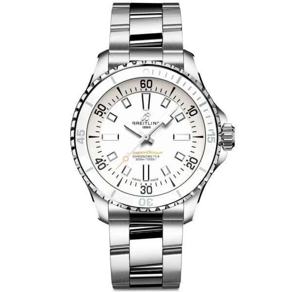 ??Free Shipping????Free Shipping??BREITLINGSuperocean 36mm White Dial Ladies Automatic Bracelet Watch