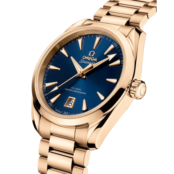 Omega Seamaster Aqua Terra 38 mm Blue Dial Stainless Steel and Sedna™ 18k Rose Gold Bracelet 220.50.38.20.03.001