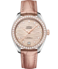 Omega Seamaster Aqua Terra 150M 34 mm Grey Dial with Diamonds Stainless Steel and Sedna™ 18k Rose Gold Strap 220.28.34.20.59.001