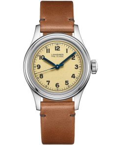 Longines Unisex L2.833.4.93.2 Heritage Brown Leather Watch