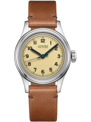 Longines Unisex L2.833.4.93.2 Heritage Brown Leather Watch