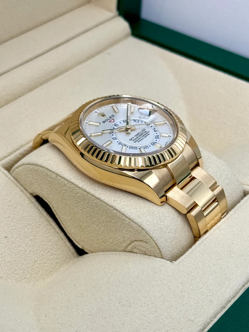 Rolex Sky-Dweller 42mm 336938-0003 Yellow Gold White Dial - Image 3