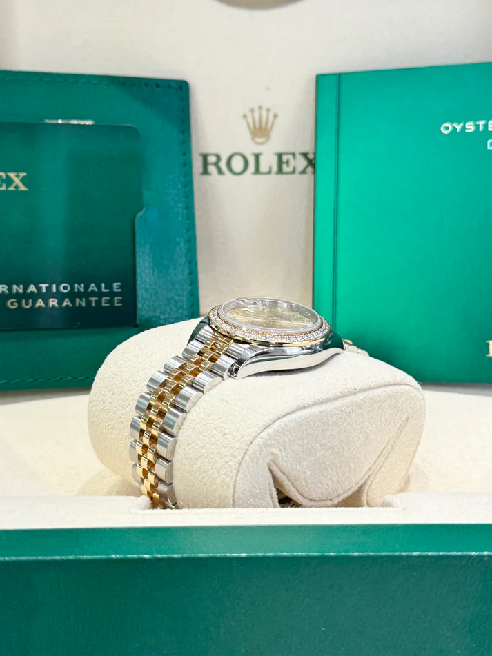 Rolex Lady-Datejust 28mm 279383RBR Champagne Diamond Dial Yellow Rolesor Oyster Bracelet - Image 4