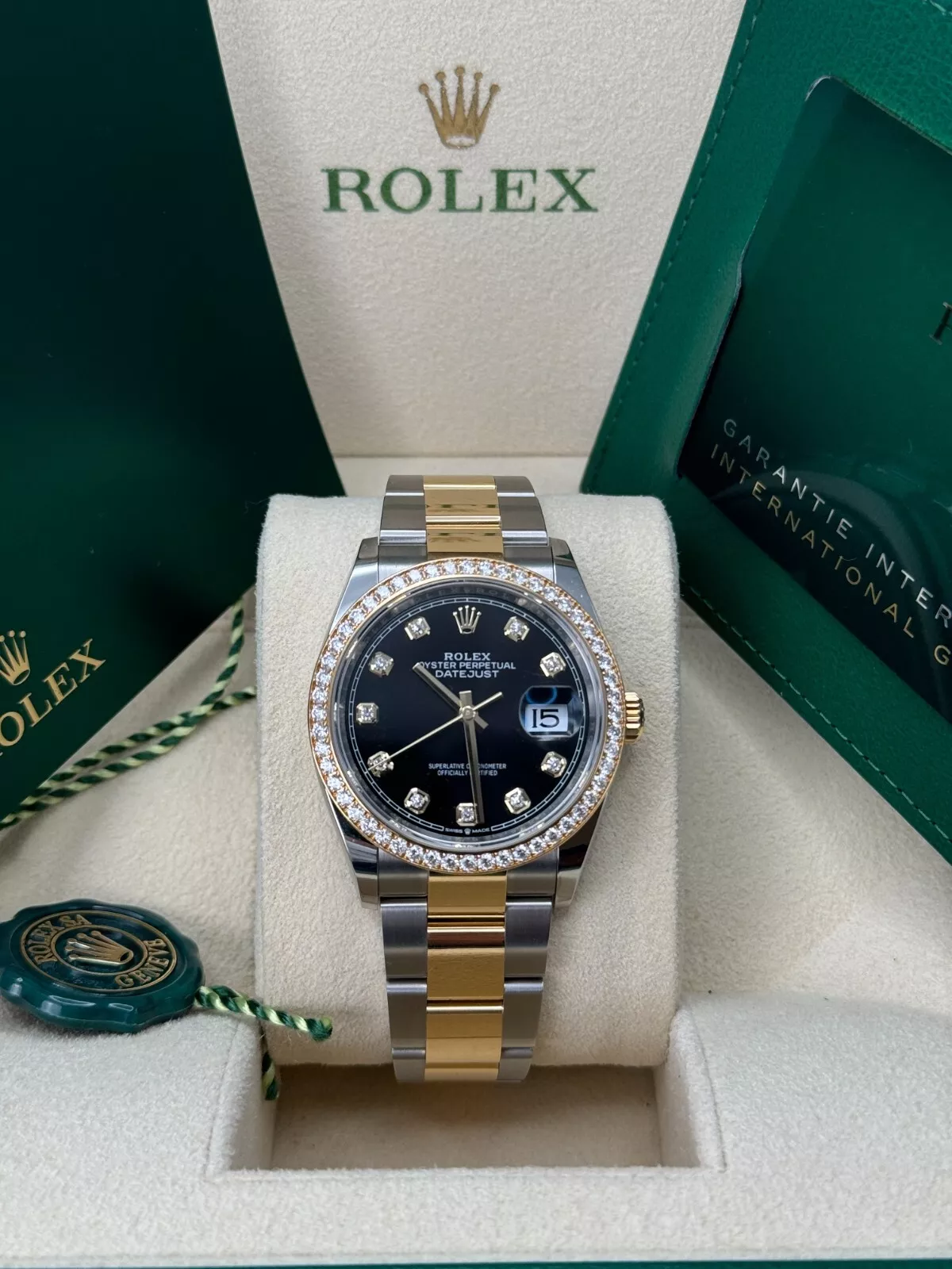 Rolex Datejust 36mm 126283 Bright Black Dial Oyster Bracelet Watch - Image 3