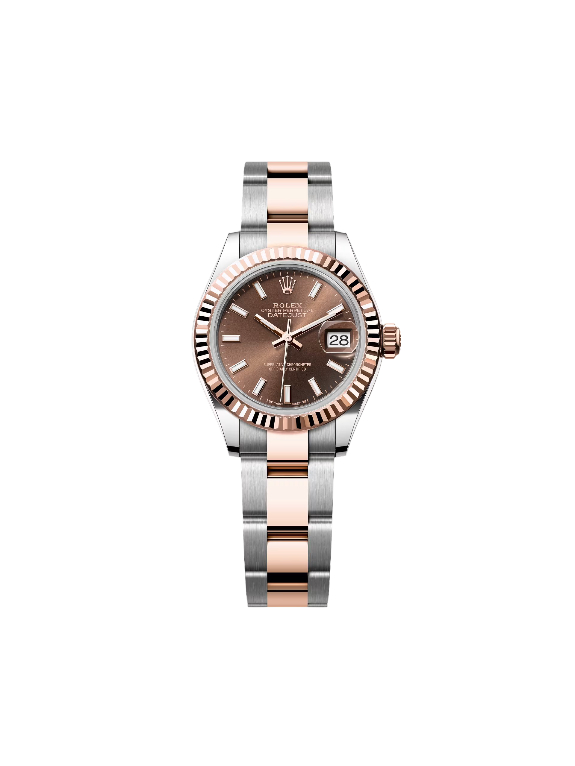 Rolex Lady-Datejust 28mm 279171 Chocolate Index Oyster Stainless Steel and Rose Gold - Image 2