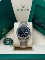 Rolex  Datejust 36mm 126234 Black Index Jubilee Stainless Steel Mens Watch