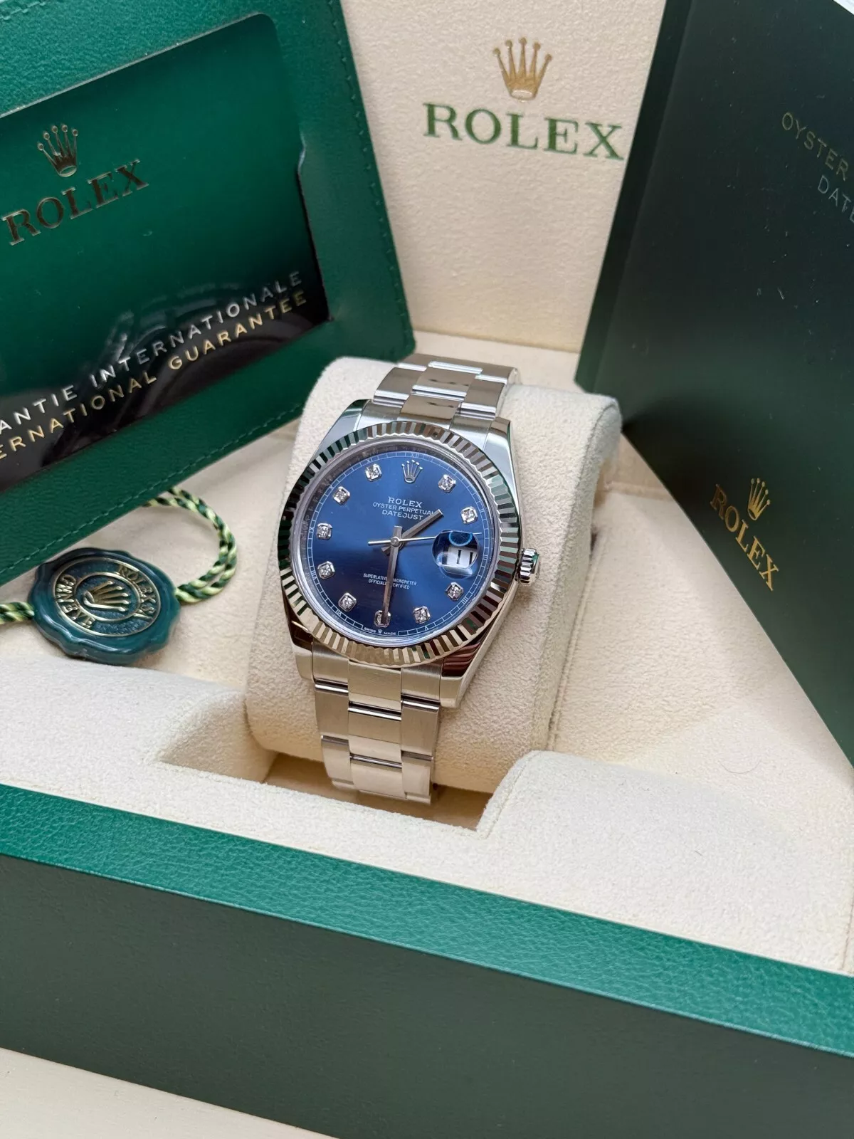 Rolex Datejust 41mm 126334 Blue Diamond Oyster Stainless Steel Mens Watch - Image 5