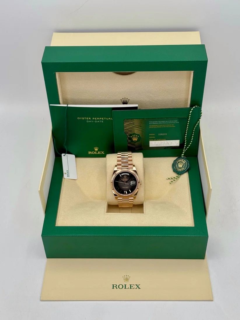 Rolex Day-Date "President" 40mm Everose Gold Slate Roman Ombre "Smoke" Dial - 228235 - Image 8