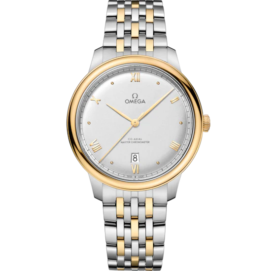 Omega De Ville Prestige 40 mm Silver Dial Stainless Steel and 18k Yellow Gold Bracelet 434.20.40.20.02.002