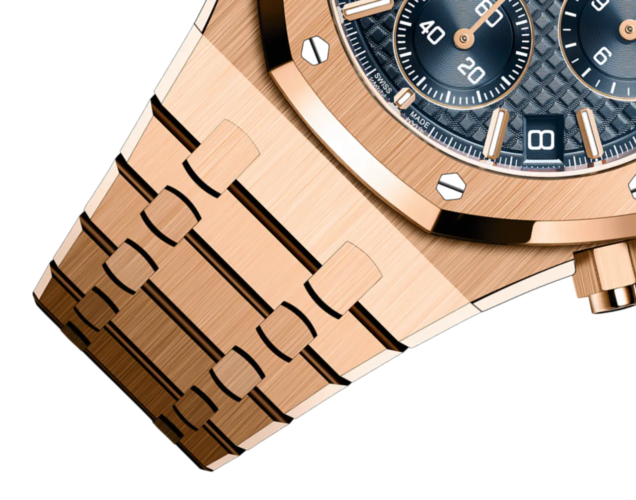 Audemars Piguet ROYAL OAK Pink Gold ??Bleu nuit nuage 50?? Dial CHRONOGRAPH 41mm 26240OR.OO.1320OR.05 - Image 4