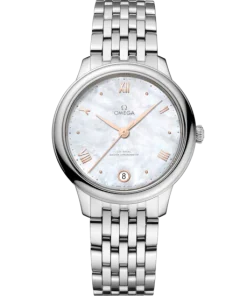Omega De Ville Prestige 34mm White Dial Stainless Steel Bracelet 434.10.34.20.05.001