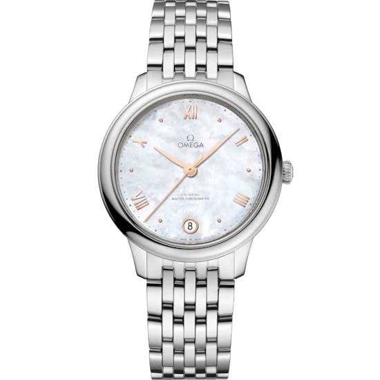Omega De Ville Prestige 34mm White Dial Stainless Steel Bracelet 434.10.34.20.05.001