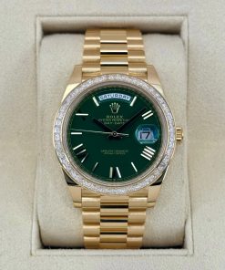 Alternative view of Rolex Day-Date 40mm 228398TBR-0039 Green Dial President Watch