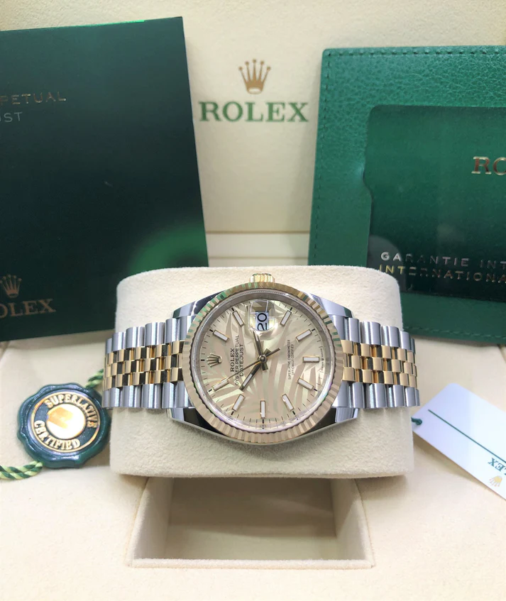 Rolex Datejust 36mm 126233 Golden Palm Motif Dial Jubilee Bracelet Watch - Image 8