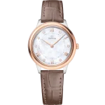 Omega De Ville Prestige 30 mm White Dial with Diamonds Stainless Steel and Sedna™ 18k Rose Gold Strap 434.23.30.60.55.001